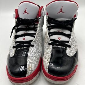 NIKE AIR JORDAN DUB ZERO ATHLETIC SHOES MENS SIZE 8 TRUE RED BLACK WHITE SHOES